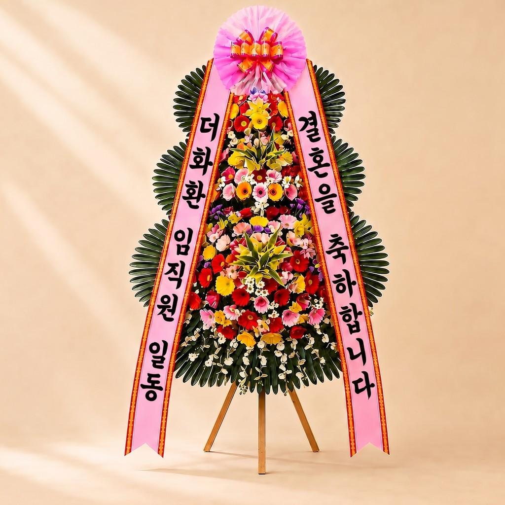 AW컨벤션 배송 축하 3단화환 고급