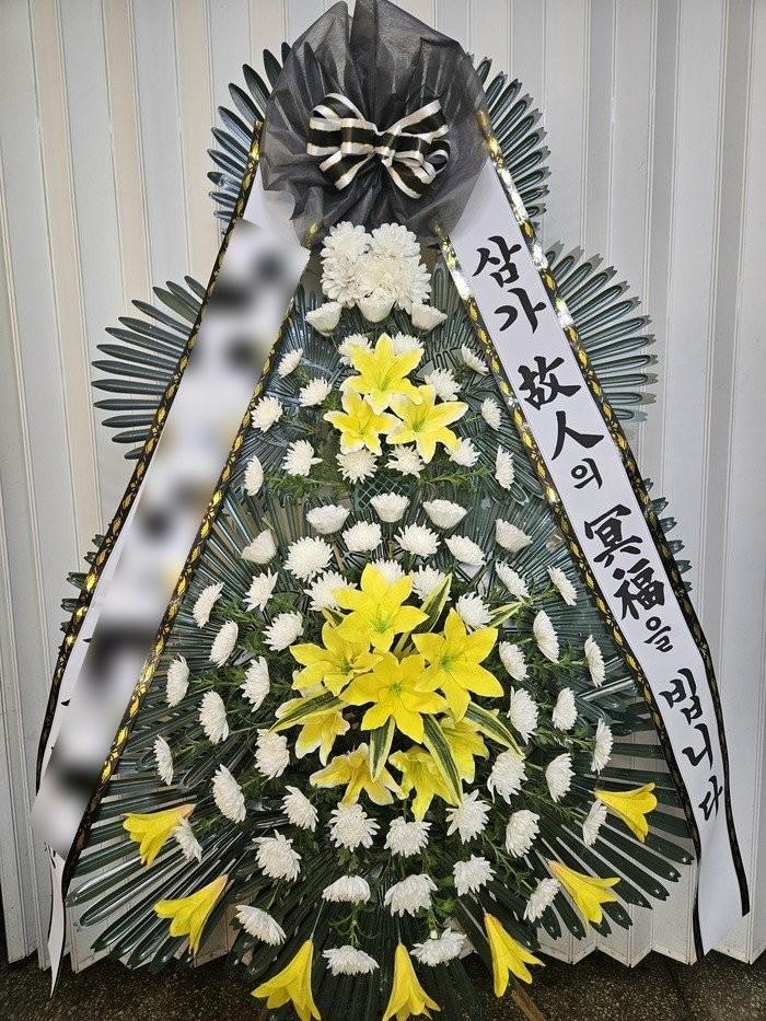 근조 3단화환 기본 · 경북 영주시 · 2026년 7월 실제 배송 완료 사진 2