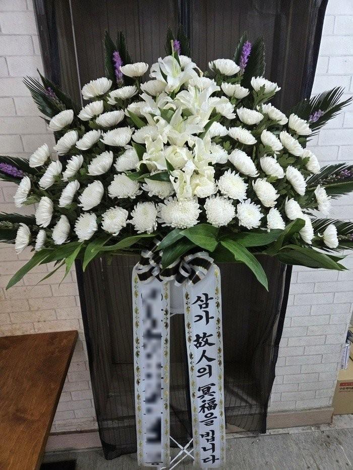 경남 양산시에 배송 완료된 근조화환 실제 사진