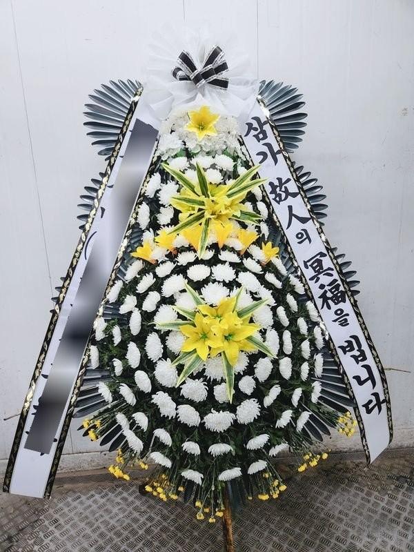 서울 송파구에 배송 완료된 근조화환 실제 사진