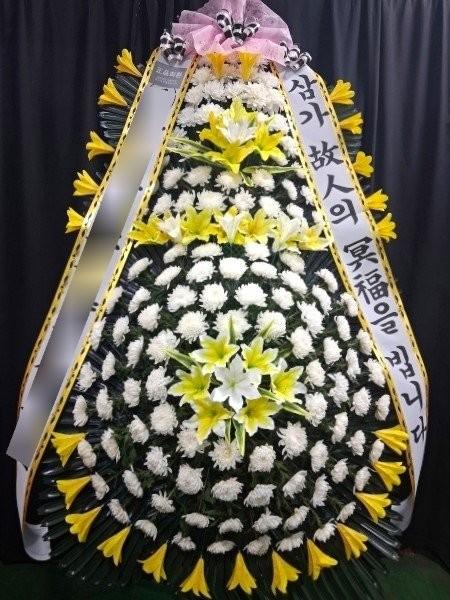 부산 해운대구에 배송 완료된 근조화환 실제 사진