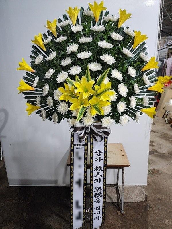 경남 거제시에 배송 완료된 근조화환 실제 사진