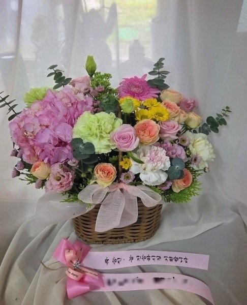경기 오산시에 배송 완료된 꽃바구니 실제 사진